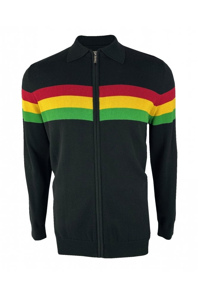 Trojan Zip Stripe Cardi (Black) TR/9011