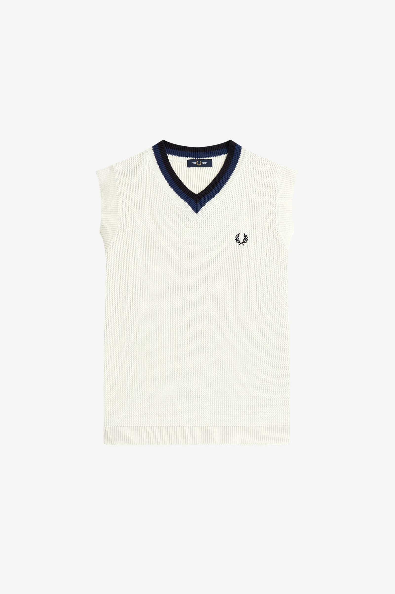 Fred Perry Gestricktes Tanktop mit V-Ausschnitt