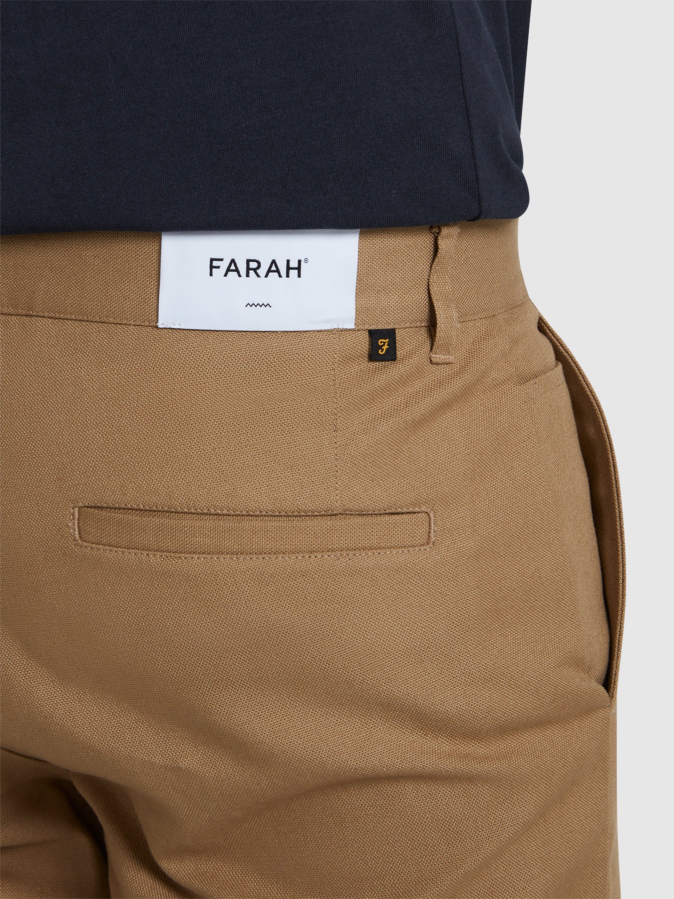 Farah Norwood Regular Fit Hopsack Trousers (Beige)