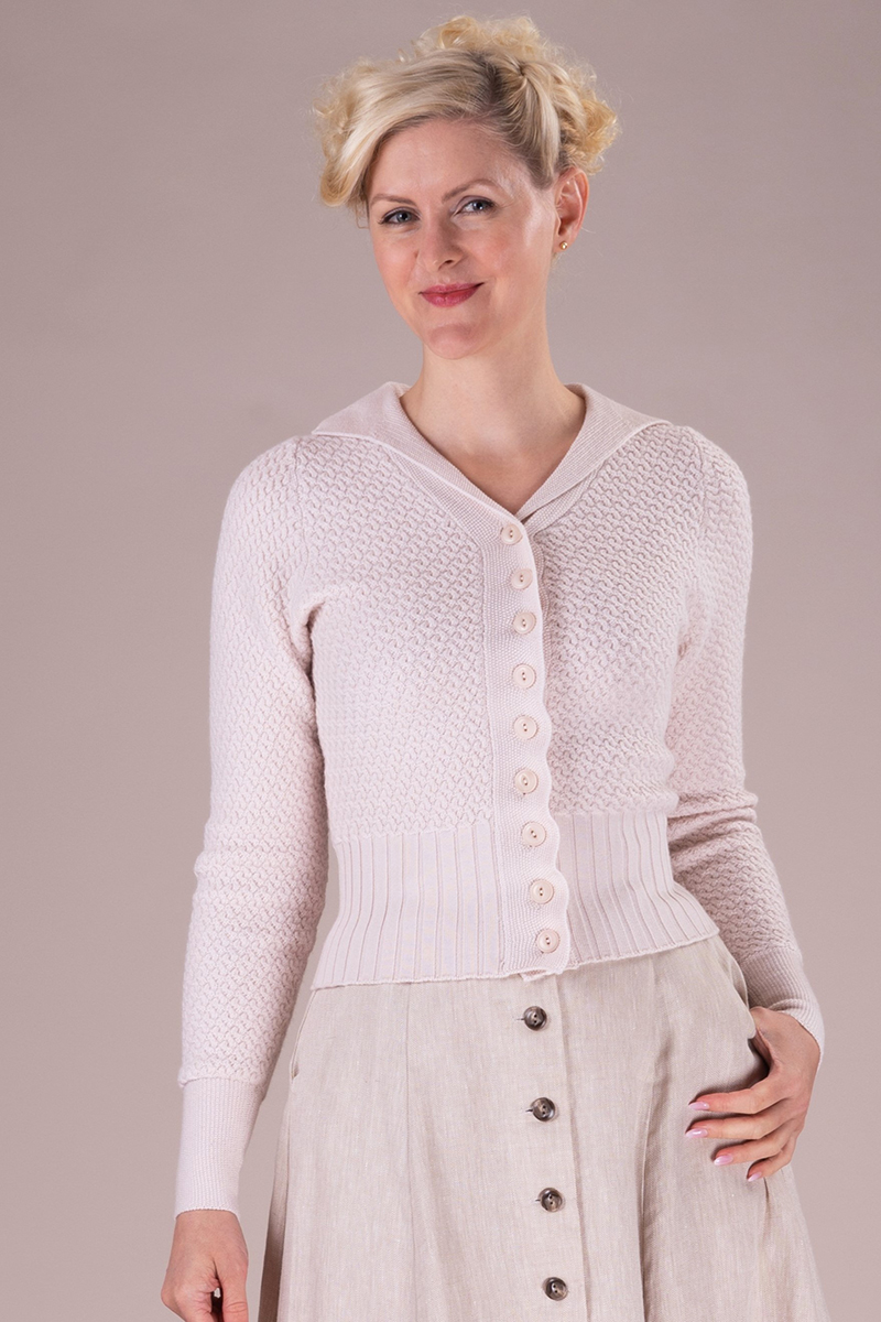 Emmy Design The Neat Knit Jacket in Ivory melange
