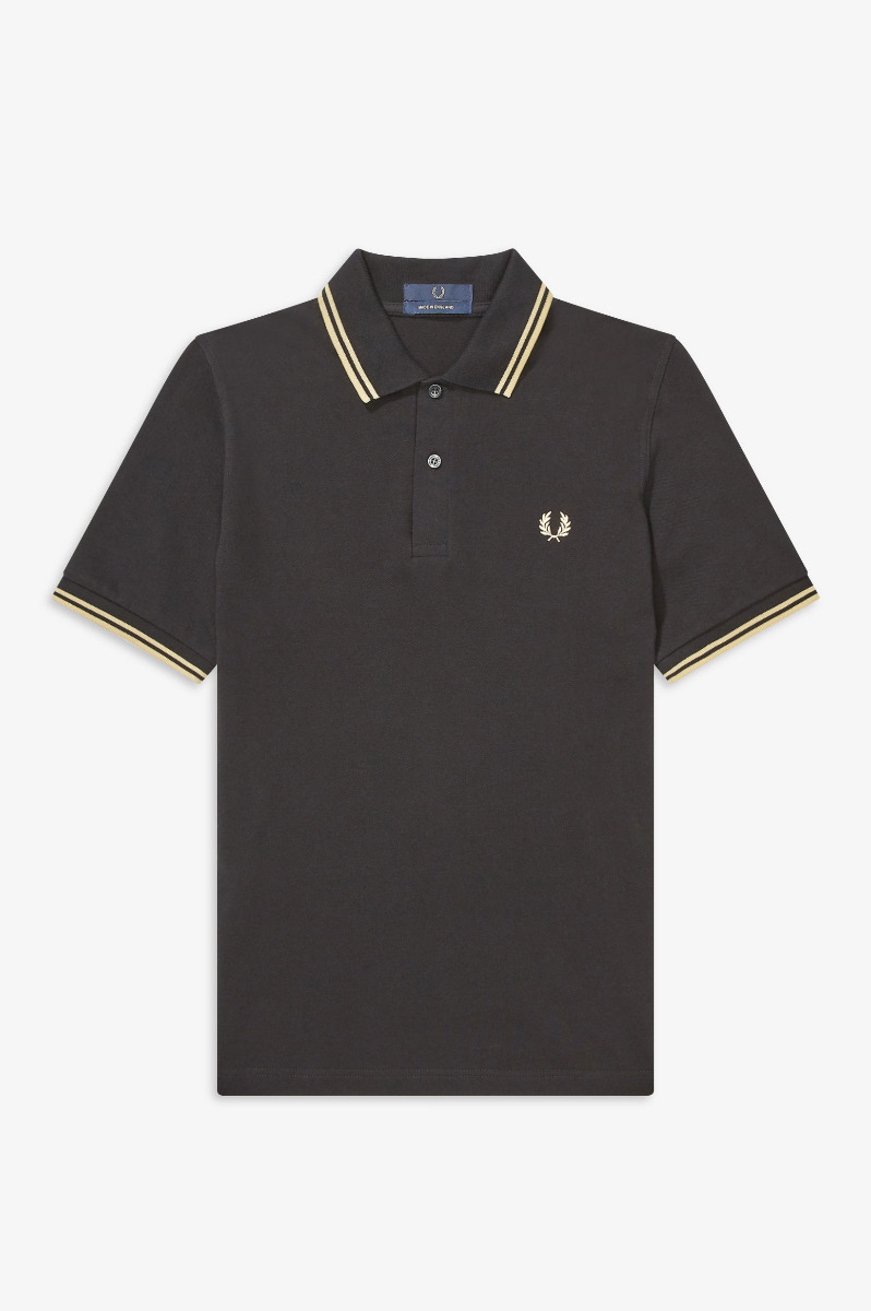 Fred Perry Twin Tipped Shirt black/champagne Made in England M12-44
