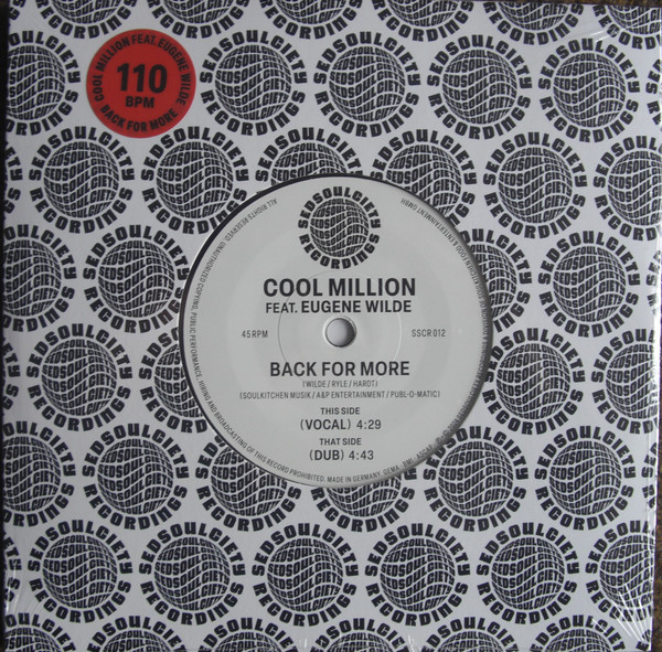 Cool Million Feat. Eugene Wilde – Back For More (7")