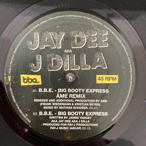 Jay Dee aka J Dilla – B.B.E. - Big Booty Express (12")