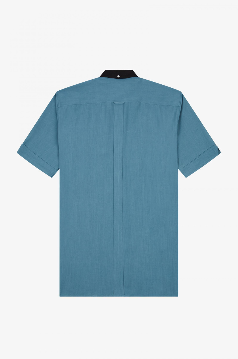 Fred Perry Oversized Shirt Dress Ash Blue-8