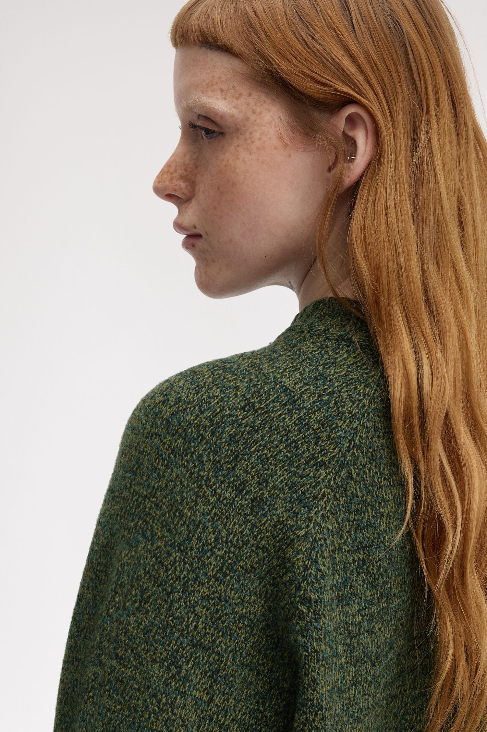 Fred Perry Twisted Marl Mock Neck Jumper (Tennisball Yellow/Dark Petrol/Black)
