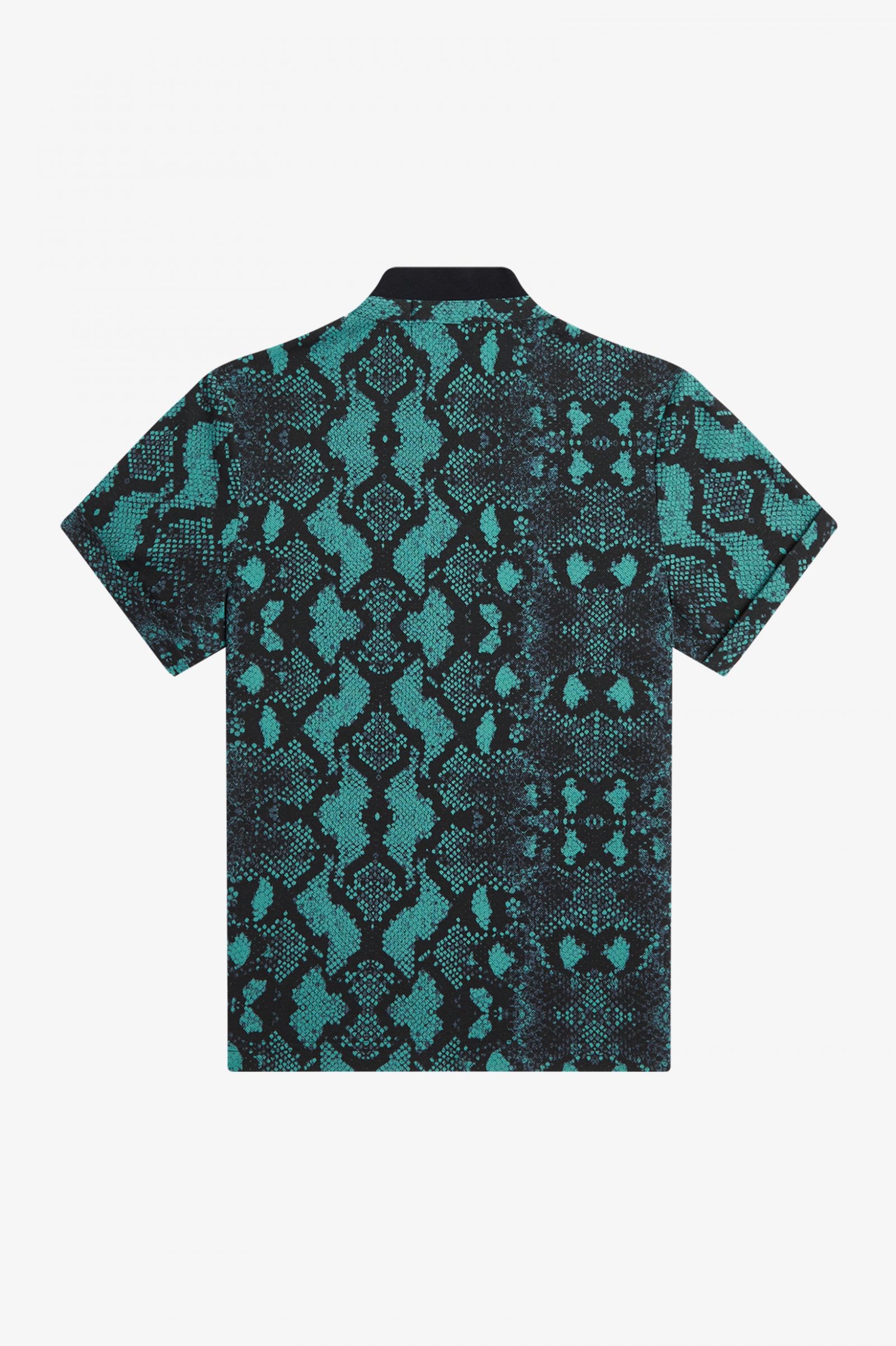 Fred Perry Amy Winehouse Polohemd mit Schlangen-Print in Deep Mint