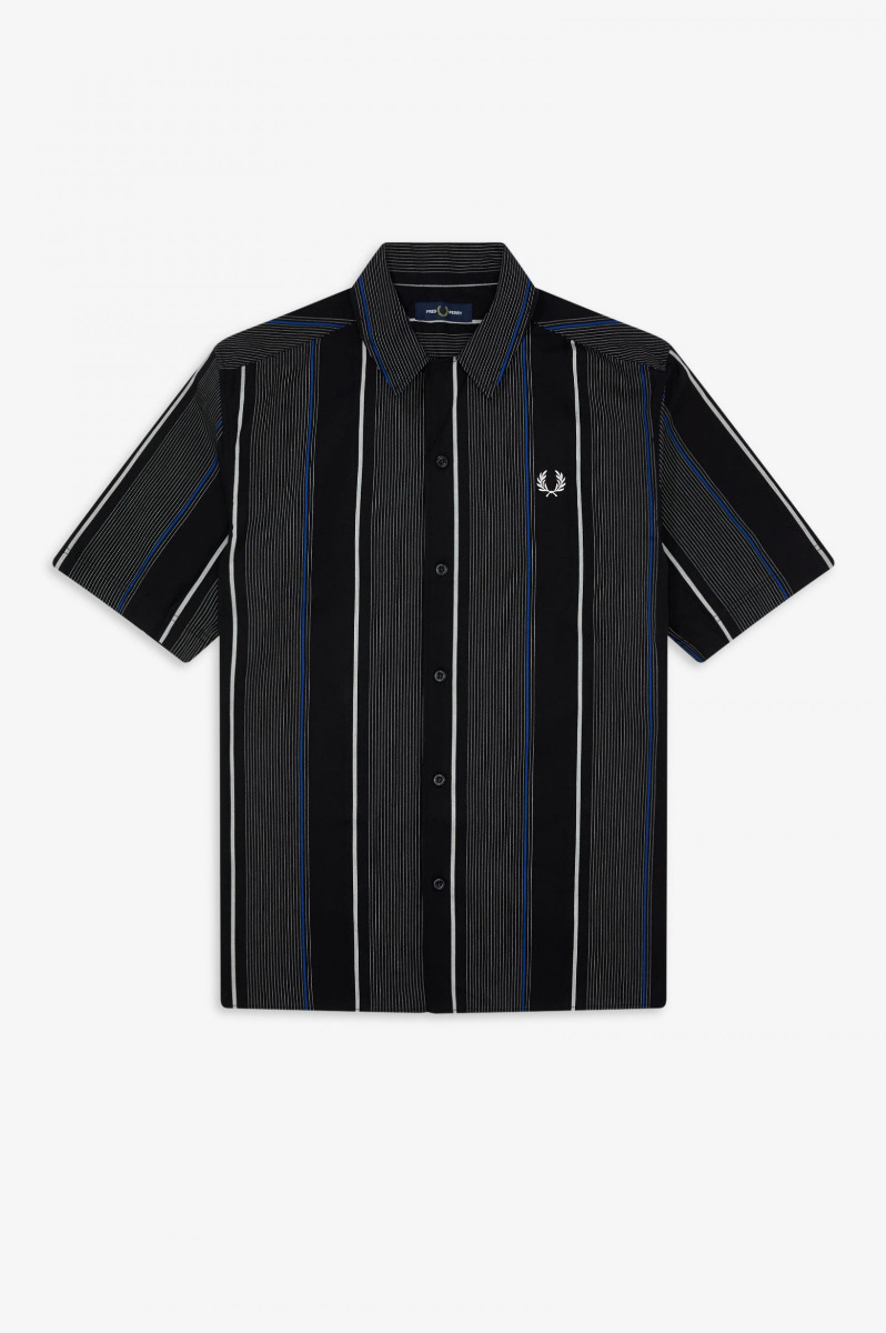 Fred Perry Hemd Vertical Stripe Black M8661-L