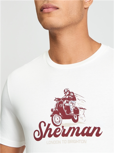 Ben Sherman Short Sleeve Race Day T-Shirt (Ivory)