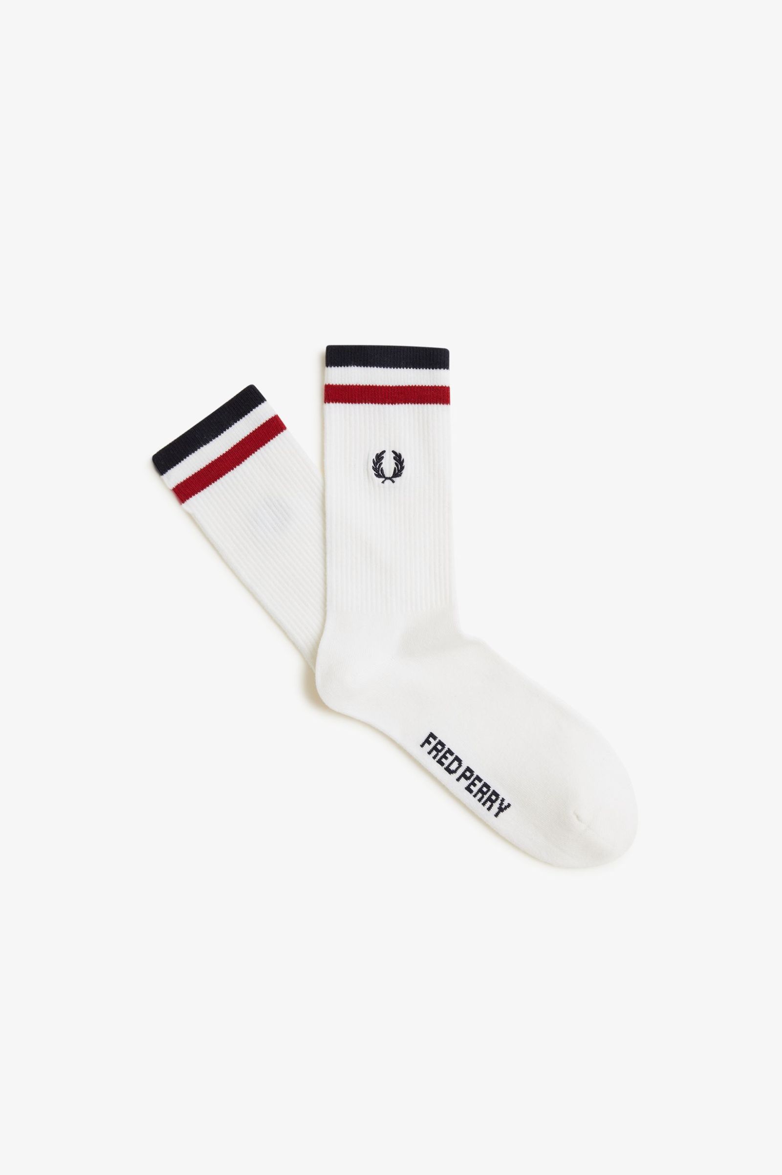 Fred Perry Tipped Sports Sock (Snowwhite/Burnt Red/Navy)