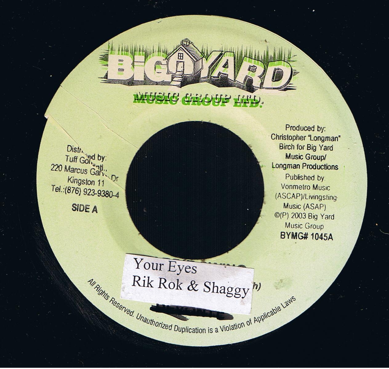 Rik Rok & Shaggy - Your Eyes / Ice Man - Girls Invasion (7") 