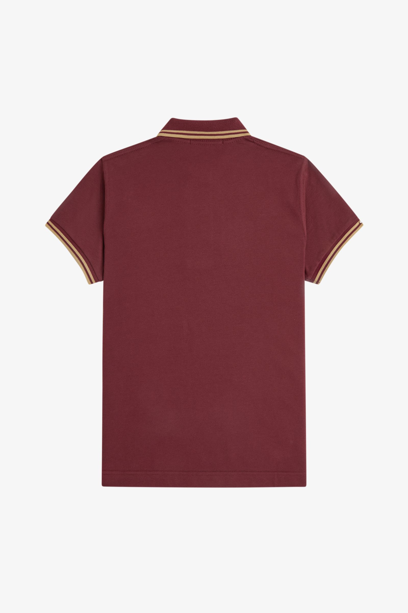 Fred Perry Made in England G12 Twin Tipped Polo Shirt (Maroon/Champagne/Champagne)