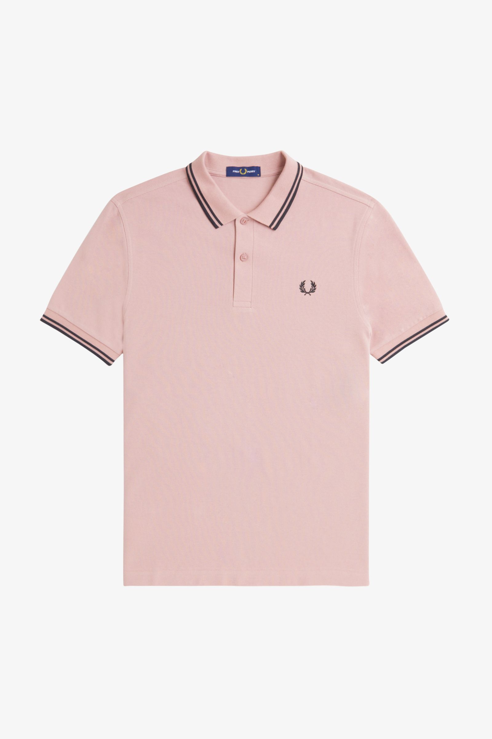 Fred Perry Twin Tipped Shirt M3600 in Dusty Rose Pink / Black 