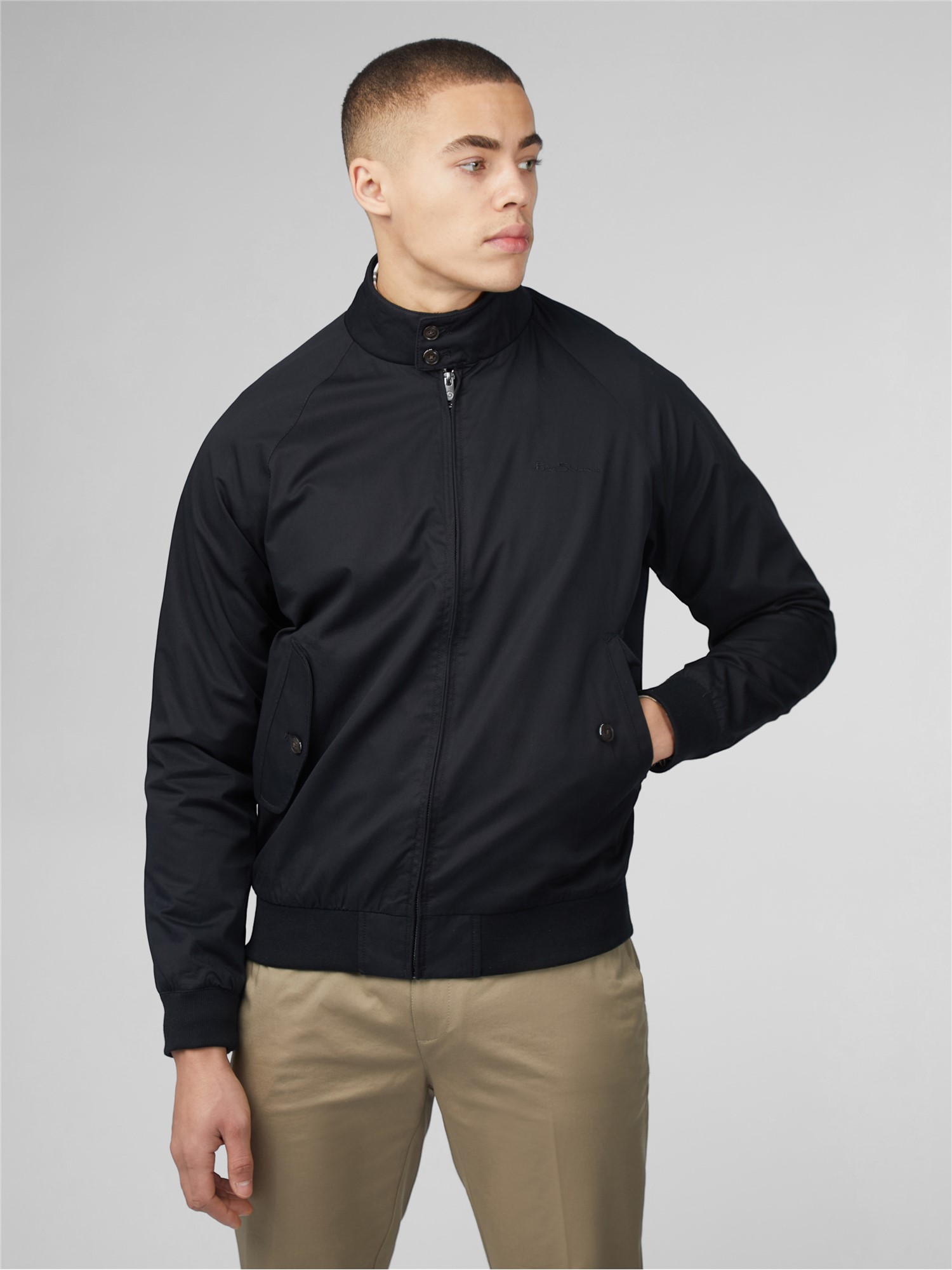 Ben Sherman  Classic Harrington Jacke in Black 