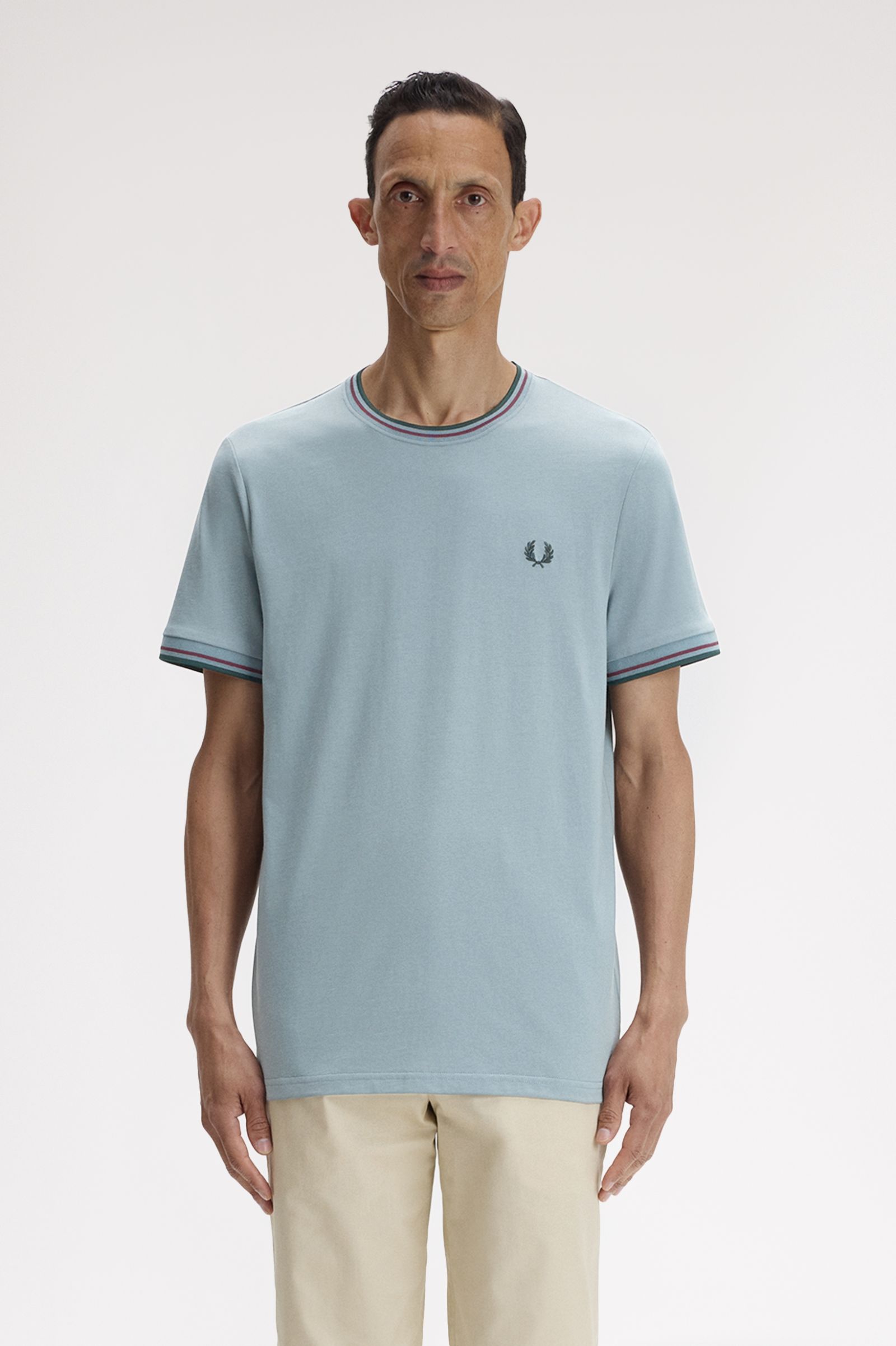 Fred Perry Twin Tipped T-Shirt (Stockport Blue/Oxblood/Grassroots Green)