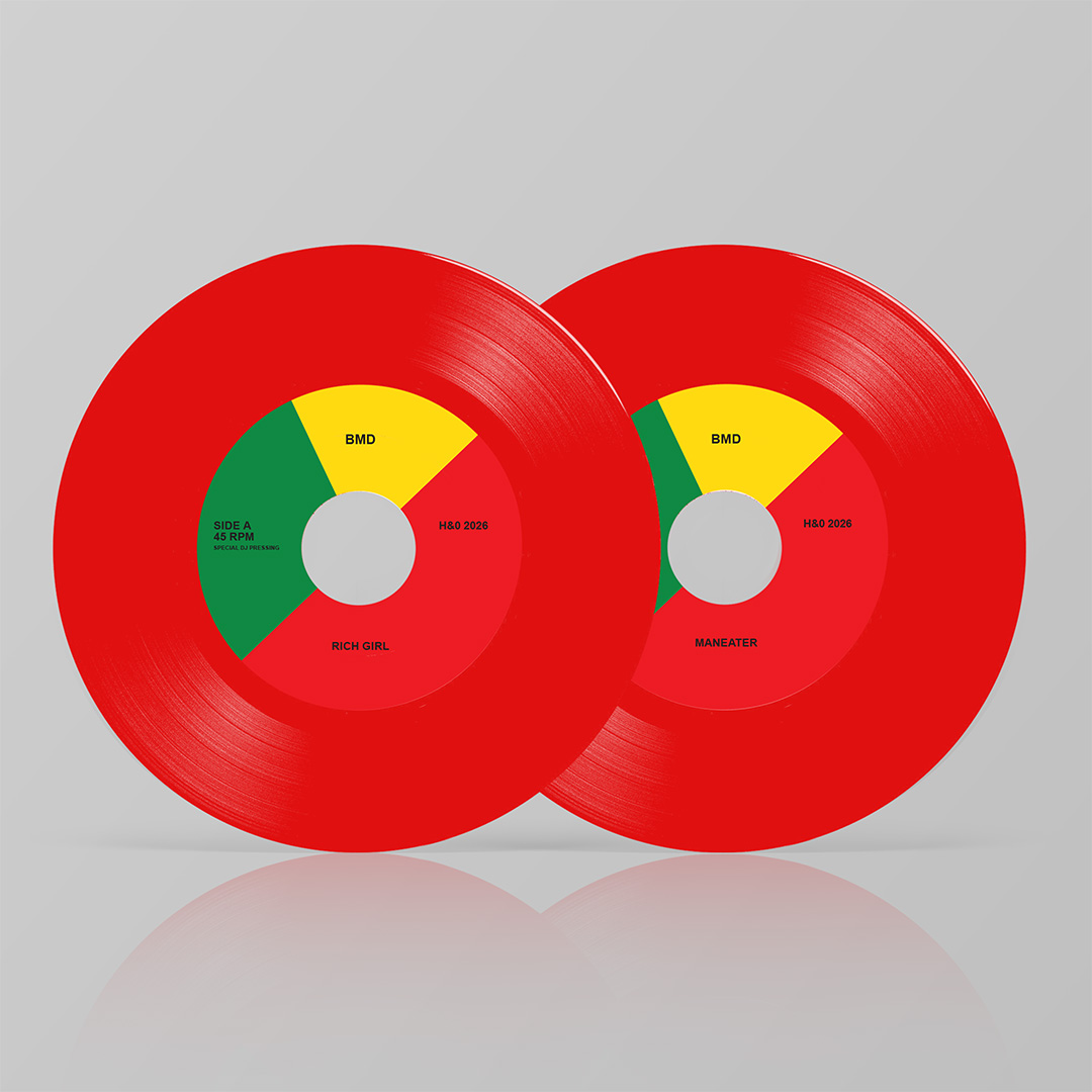 BLACK MARKET DUB “Hall & Oates & Dub!”  - Rich girl / Maneater ( Red Vinyl Edition ) (7")