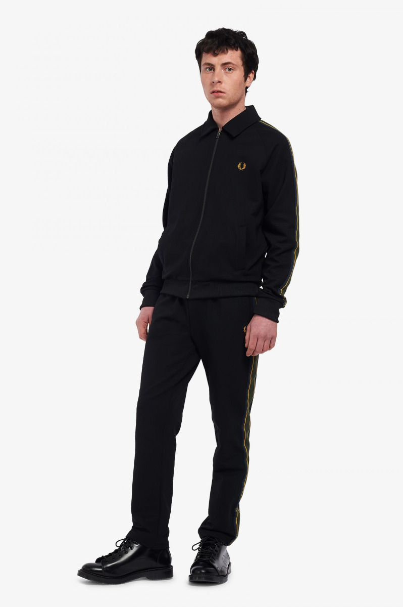 Fred Perry Striped Tape Tricot Jacket Black-S