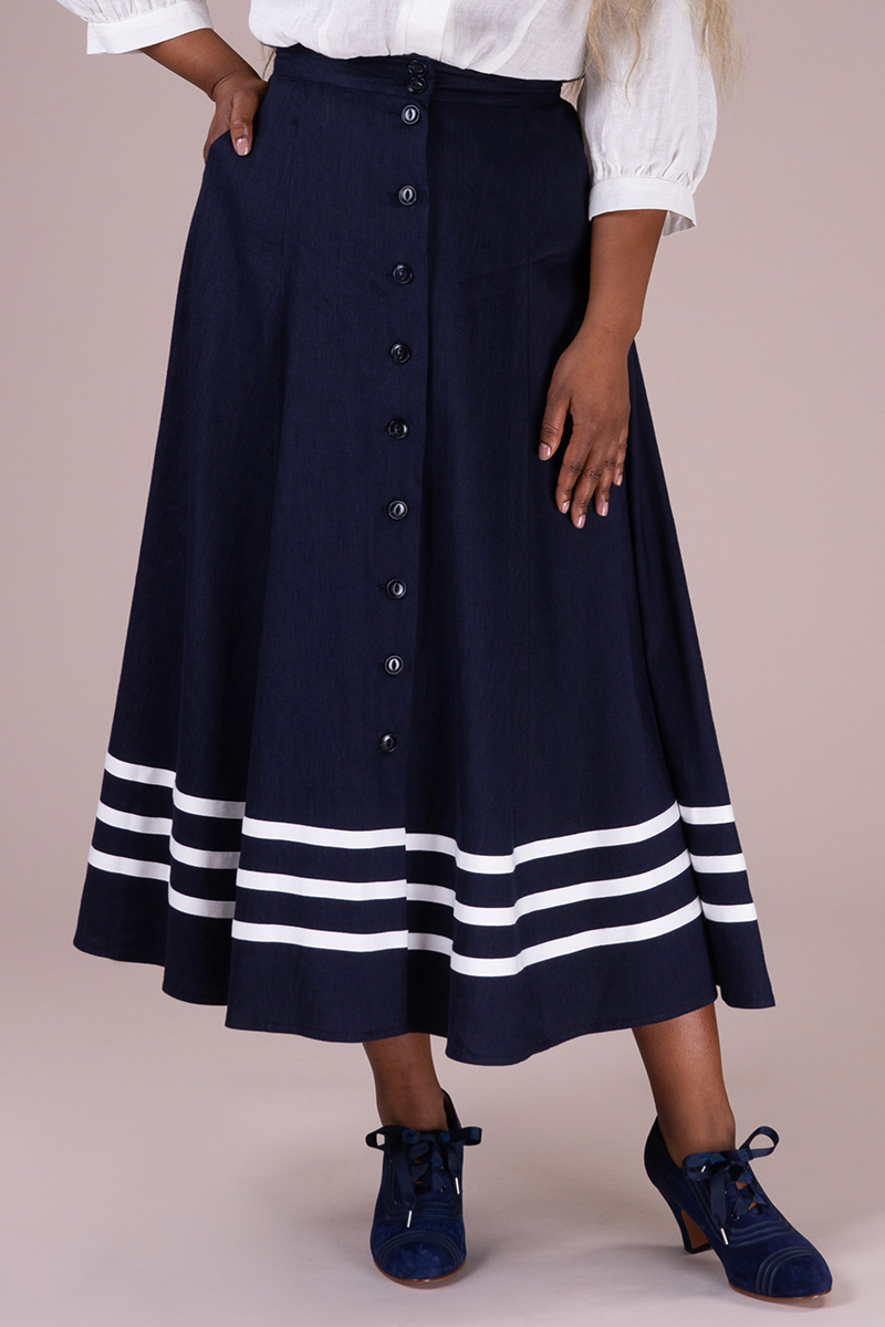 Emmy Design Set Sails Skirt in Navy