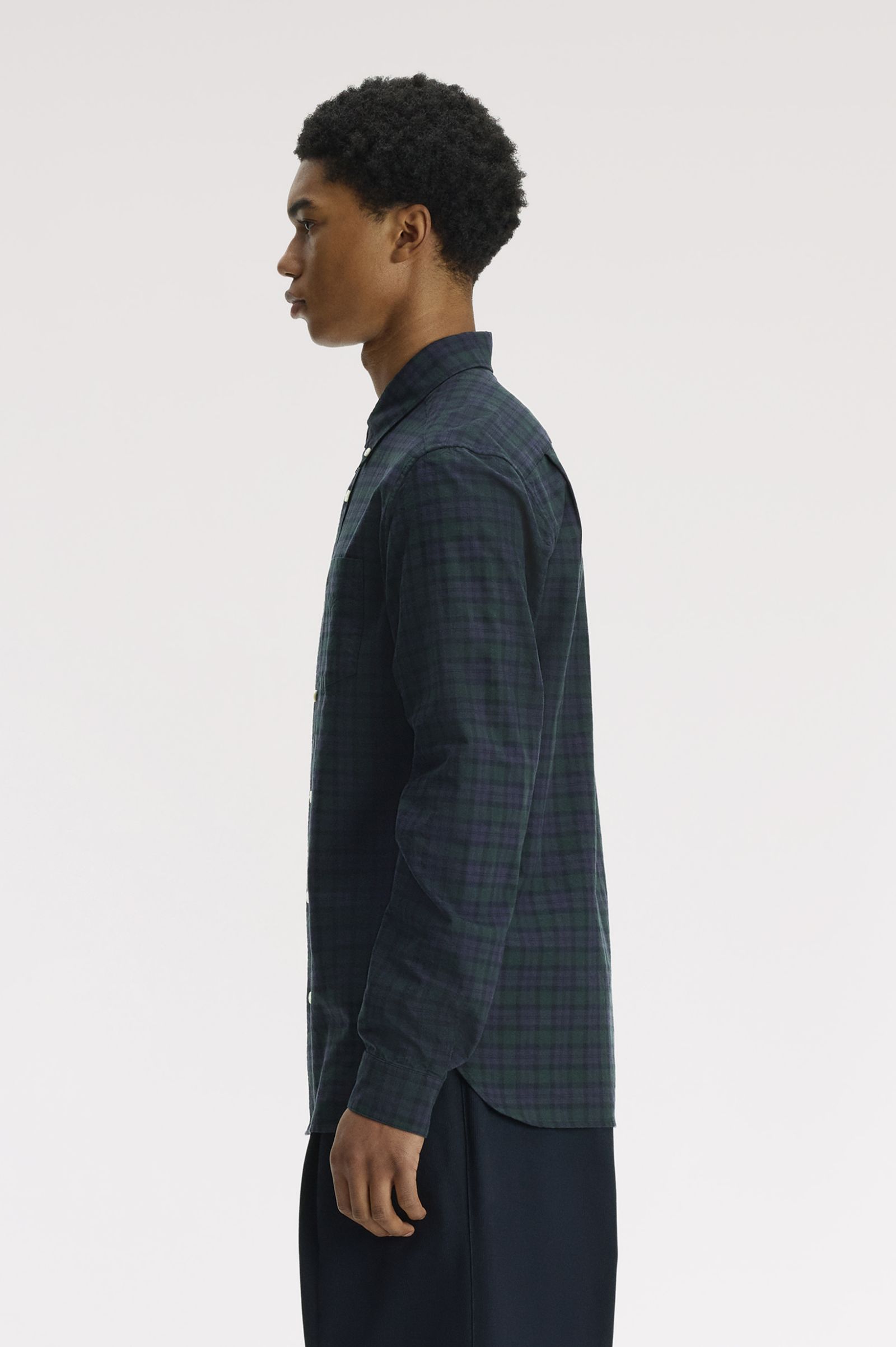 Fred Perry Blackwatch Tartan Oxford Shirt (Blackwatch Tartan)