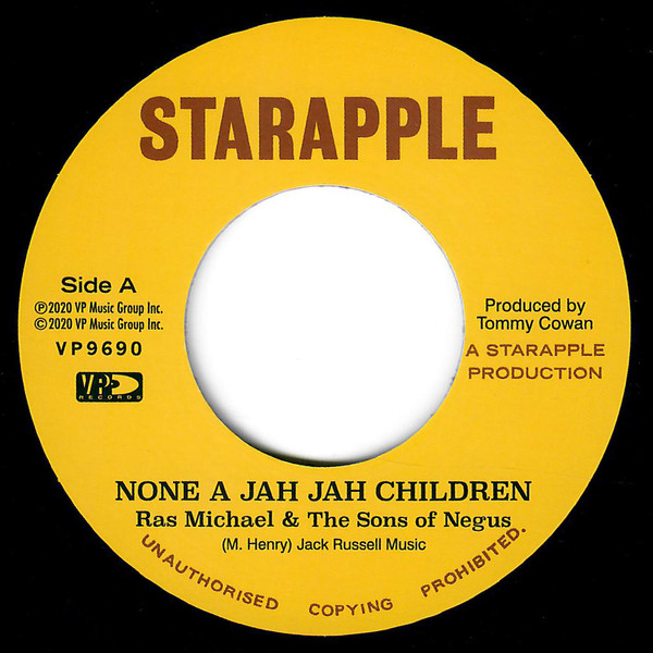 Ras Michael & The Sons Of Negus - None A Jah Jah Children / Jah Glory (7")