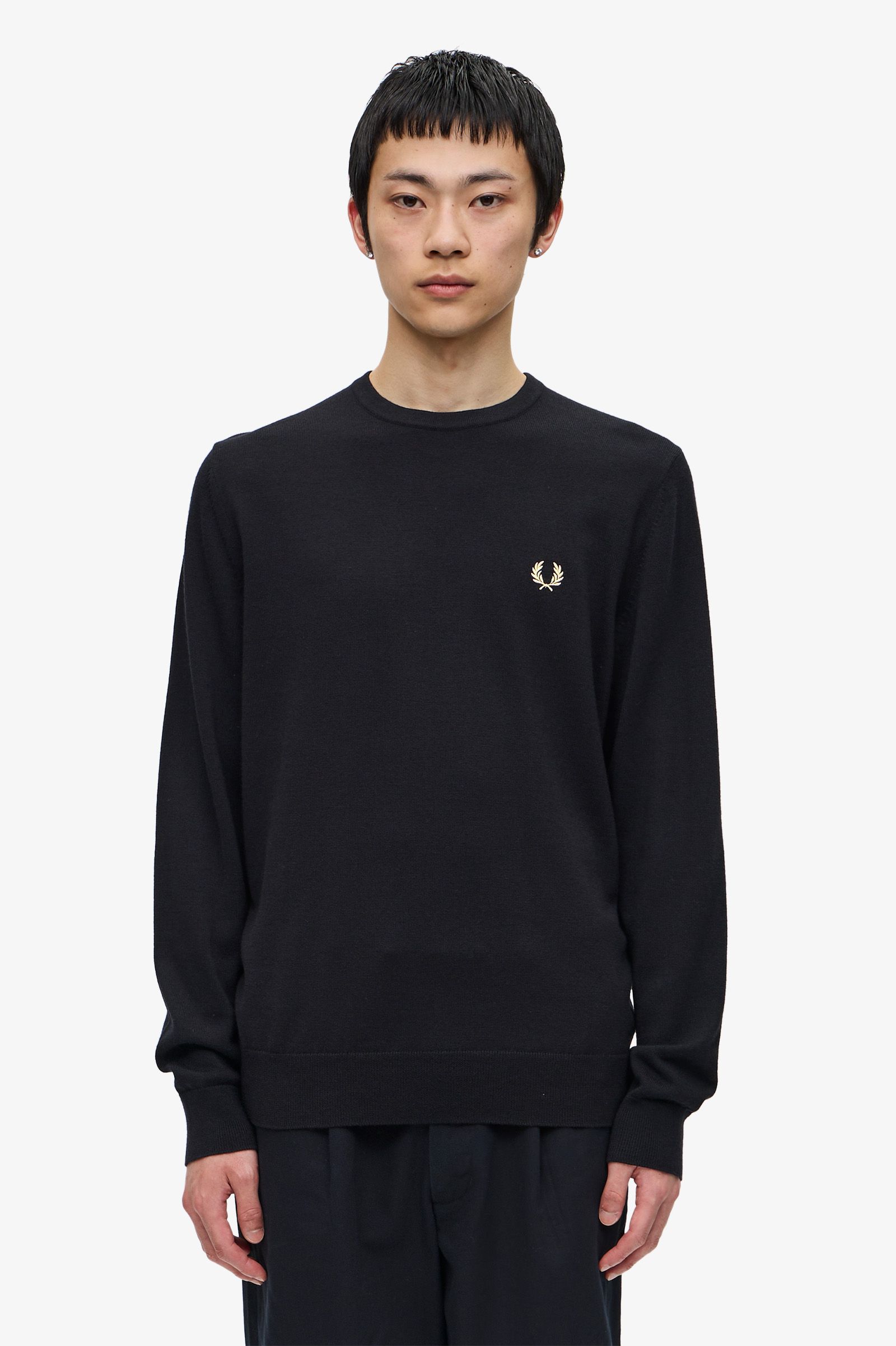 Fred Perry Classic Crew Neck Jumper Black