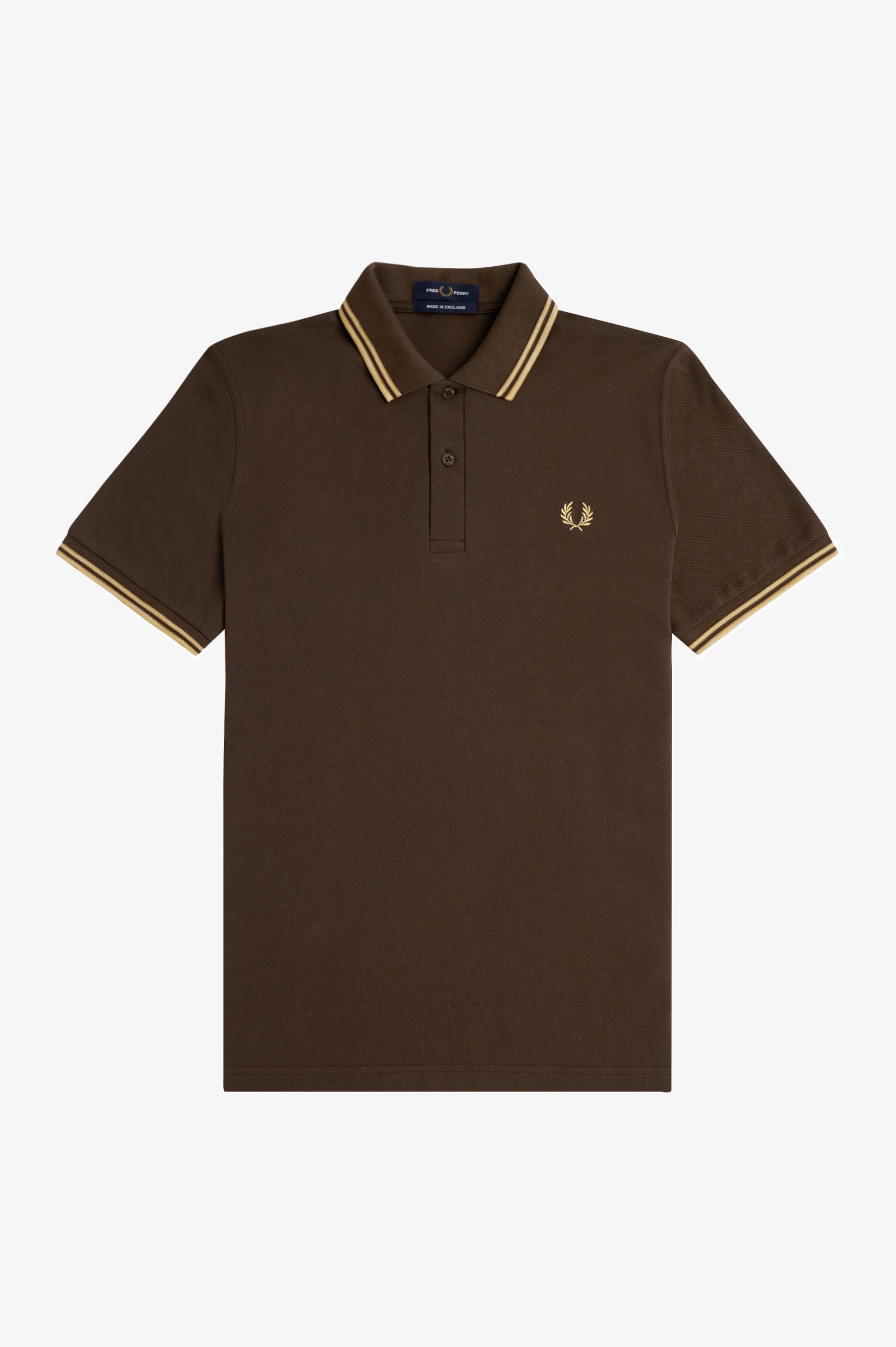 Fred Perry Made in England Twin Tipped Fred Perry Shirt (Burned Tobacco/Champagne/Champagne)