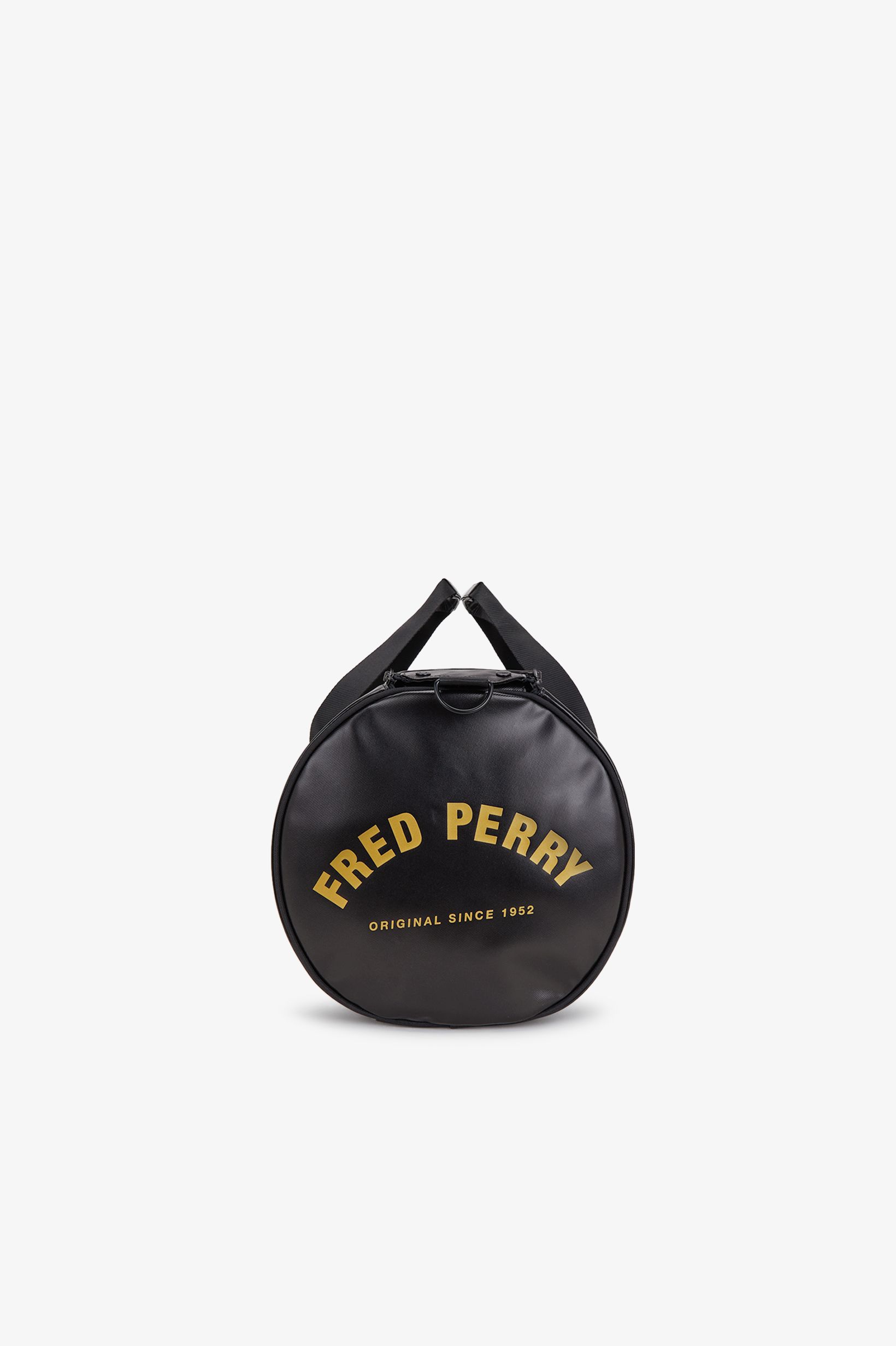Fred Perry Tonal Large Barrel Bag In Black 
