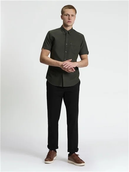 Ben Sherman Short Sleeve Signature Oxford Shirt (Lotus Green)