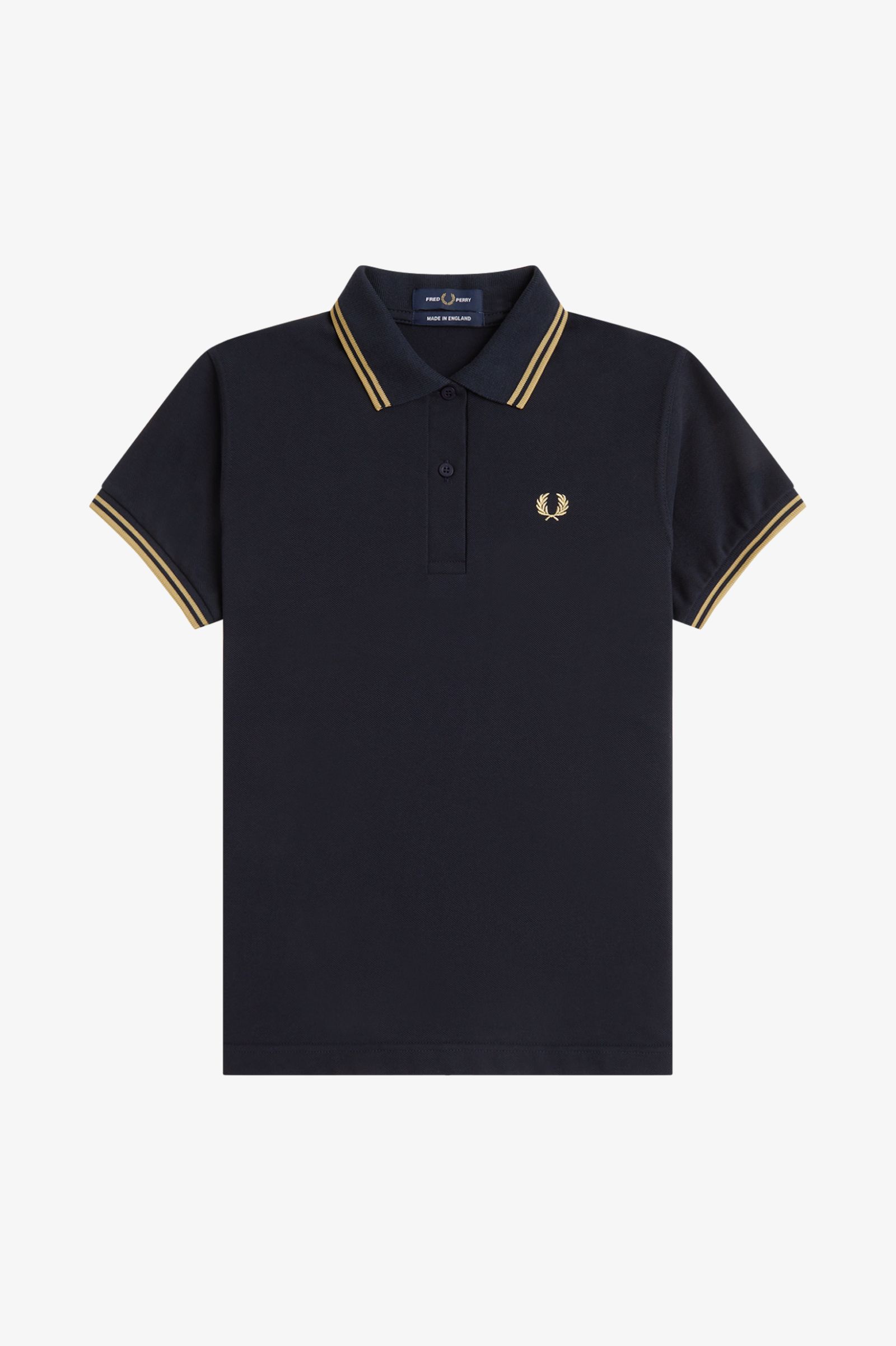 Fred Perry Made in England G12 Twin Tipped Polo Shirt (Navy/Champagne/Champagne)
