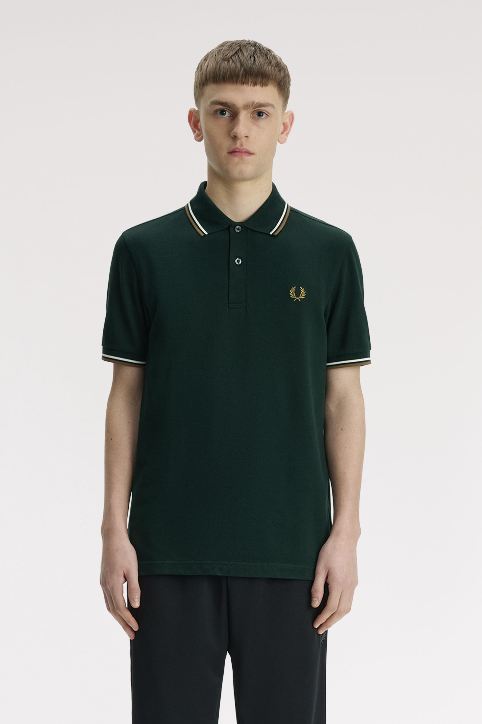 Fred Perry Twin Tipped Fred Perry Shirt (Grassroots/Ecru/Bronze)