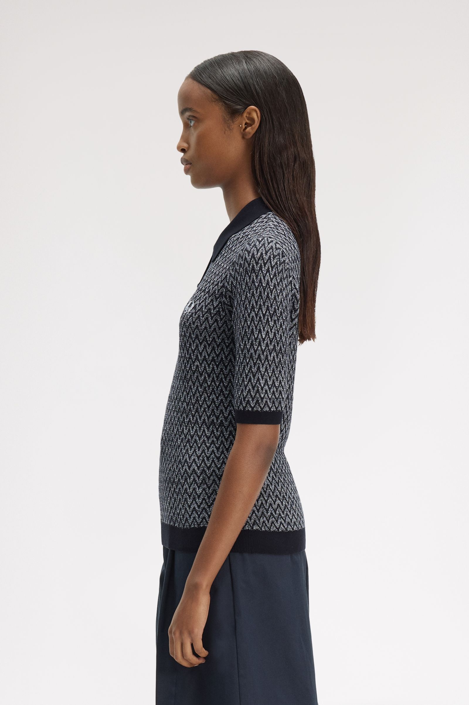 Fred Perry Textured Knitted Shirt (Black)