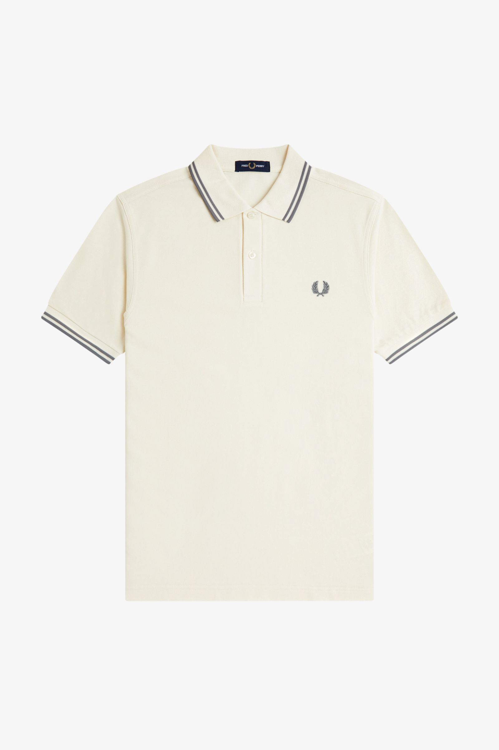 Fred Perry Twin Tipped Polo Shirt (Ecru/Stockport Blue)