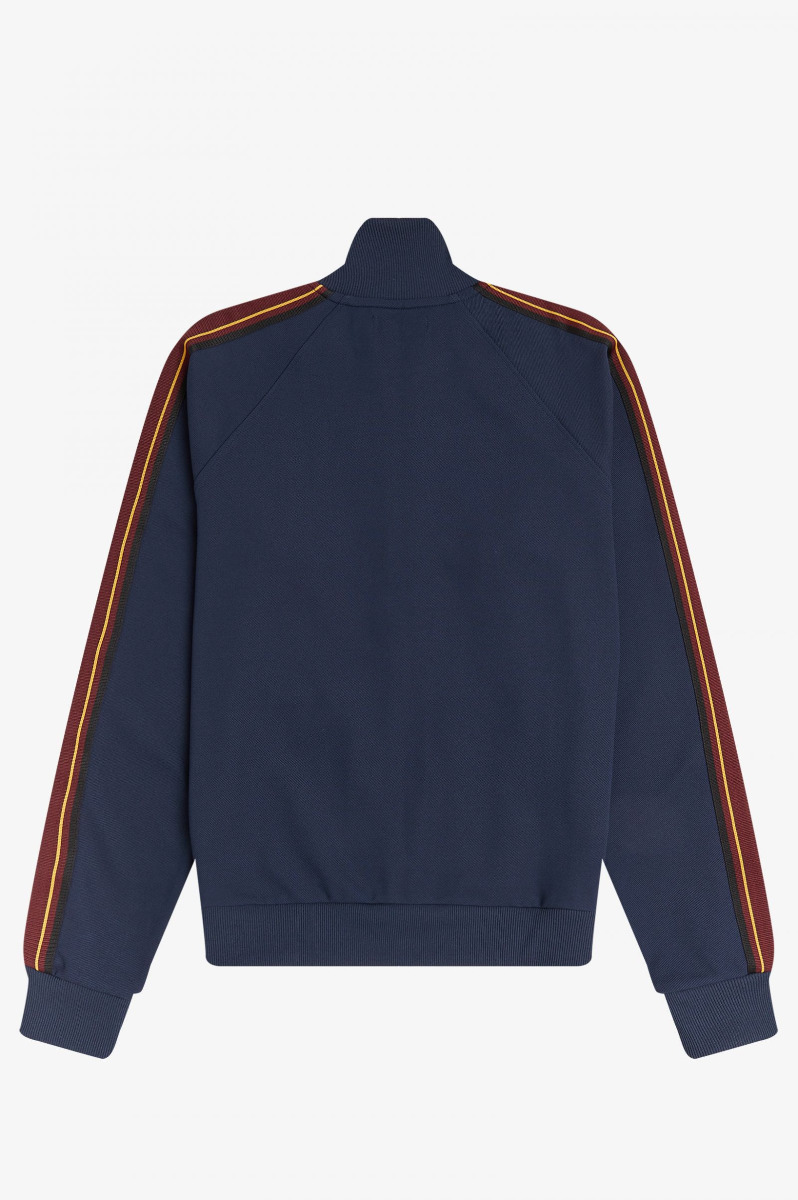 Fred Perry Striped Tape Track Jacket Dark Carbon-S