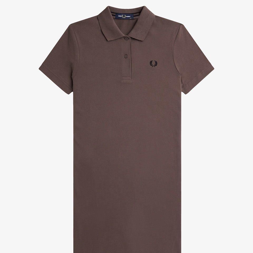 Fred Perry Split Detail Pique Dress (Carrington Brick)