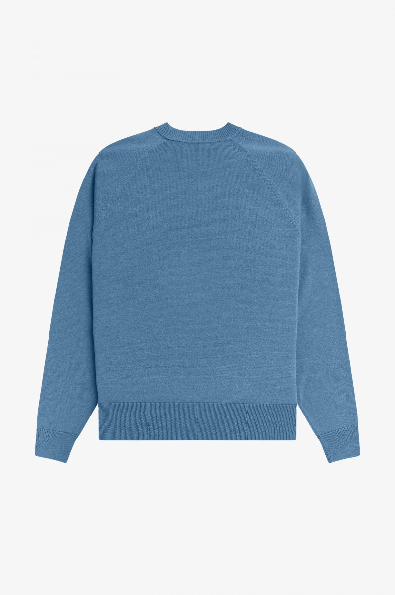 Fred Perry Crew Neck Jumper Ash Blue-10