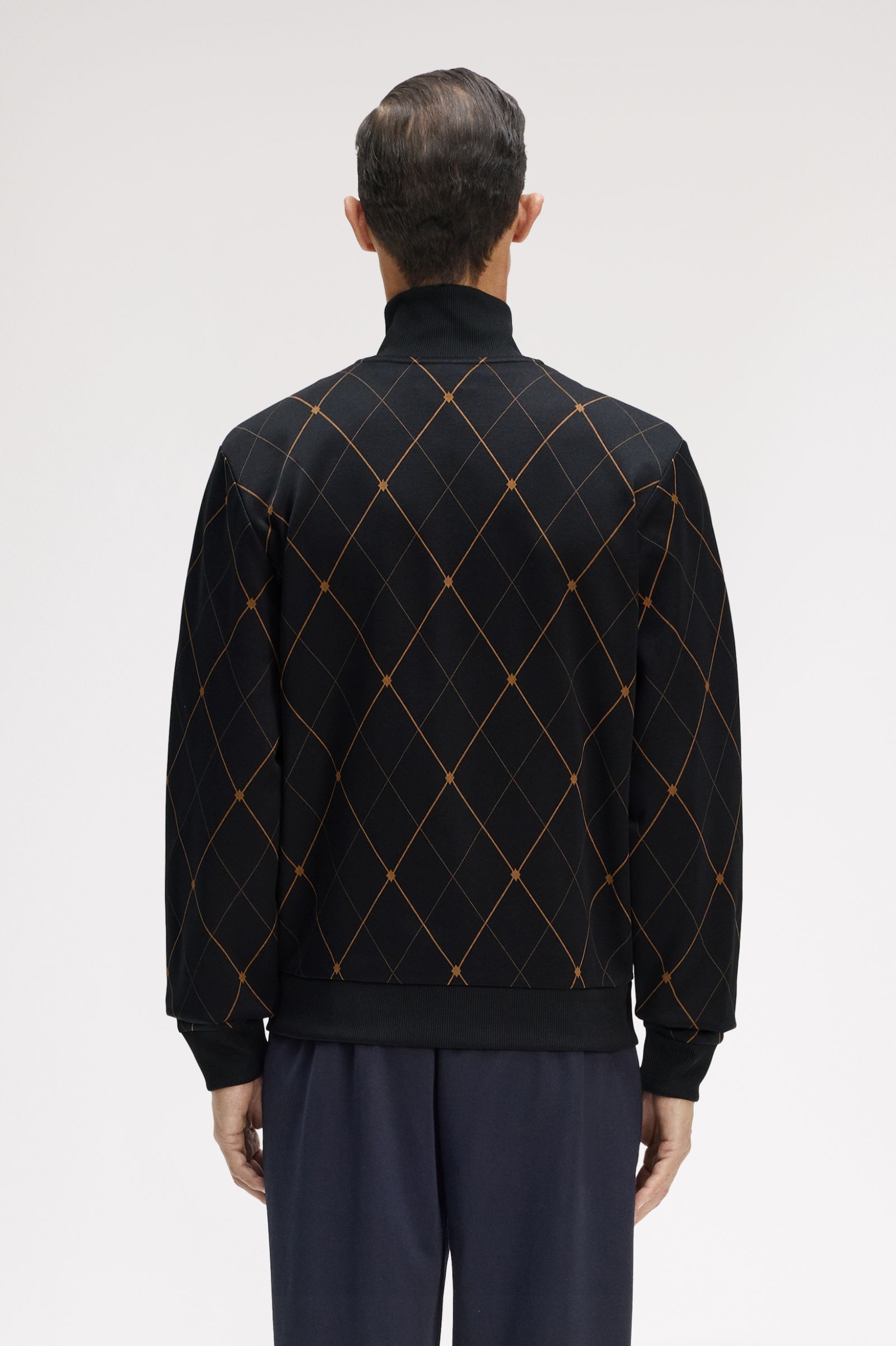 Fred Perry Argyle Track Jacket (Black)