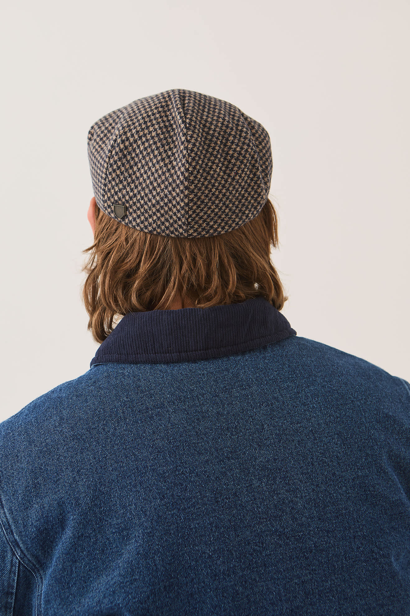Brixton Hooligan Snap Cap (Navy/Sand Houndstooth)