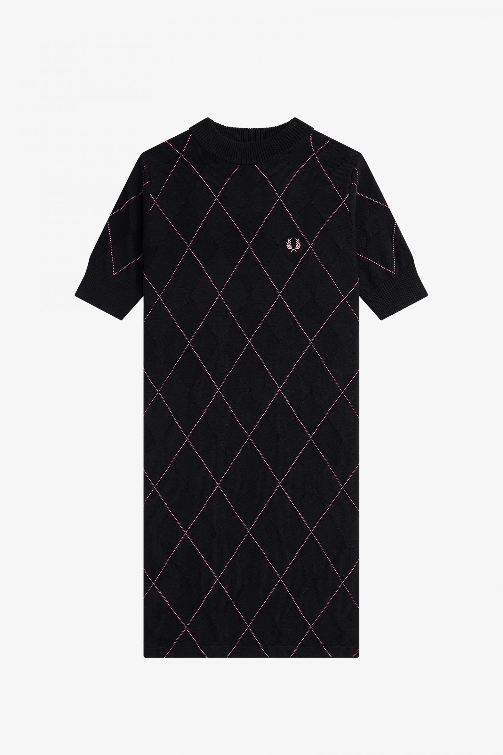 Fred Perry Kleid Argyle Knitted in Black