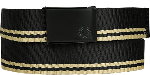 Fred Perry Tipped Webbing Belt in Black/champagne