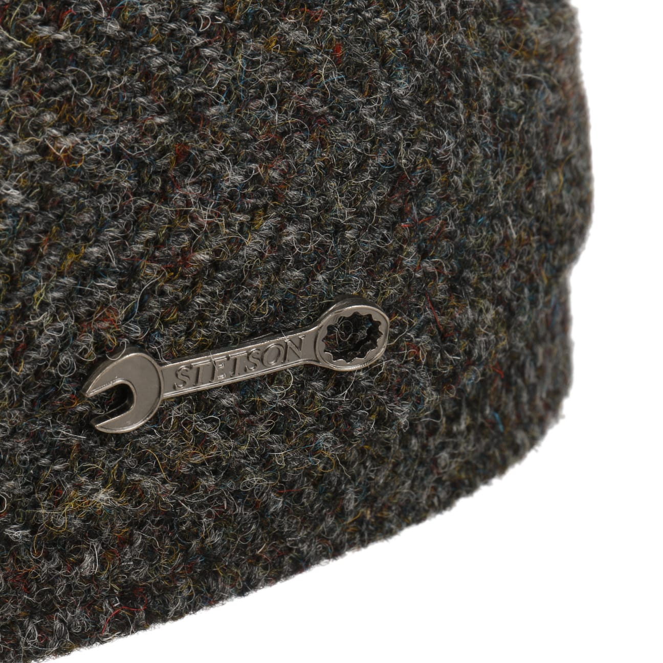 Harris Tweed Driver Flat Cap (Olive-Mottled)