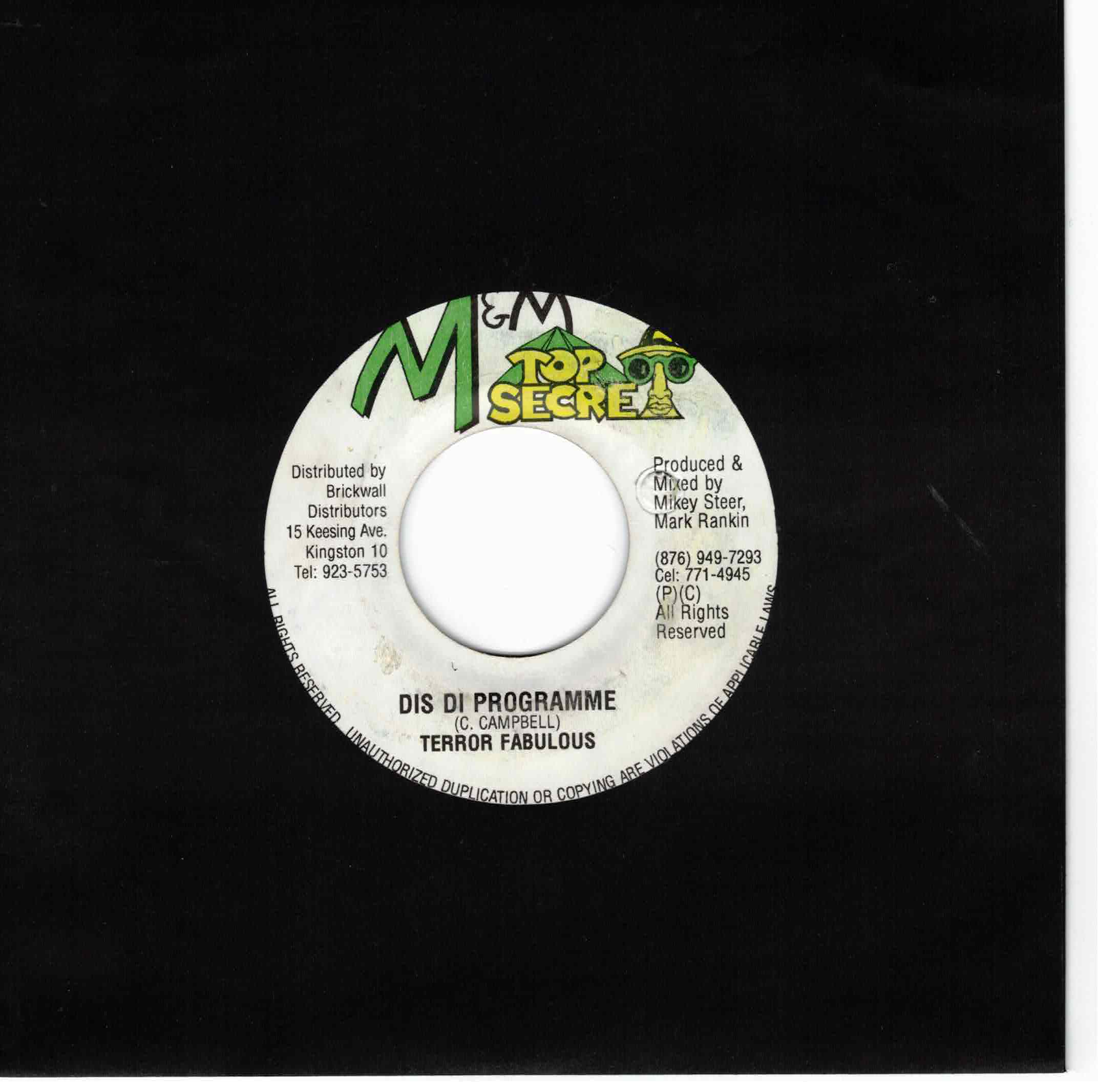 Terror Fabulous – Dis Di Programme / Version (Jerry)  (7")      