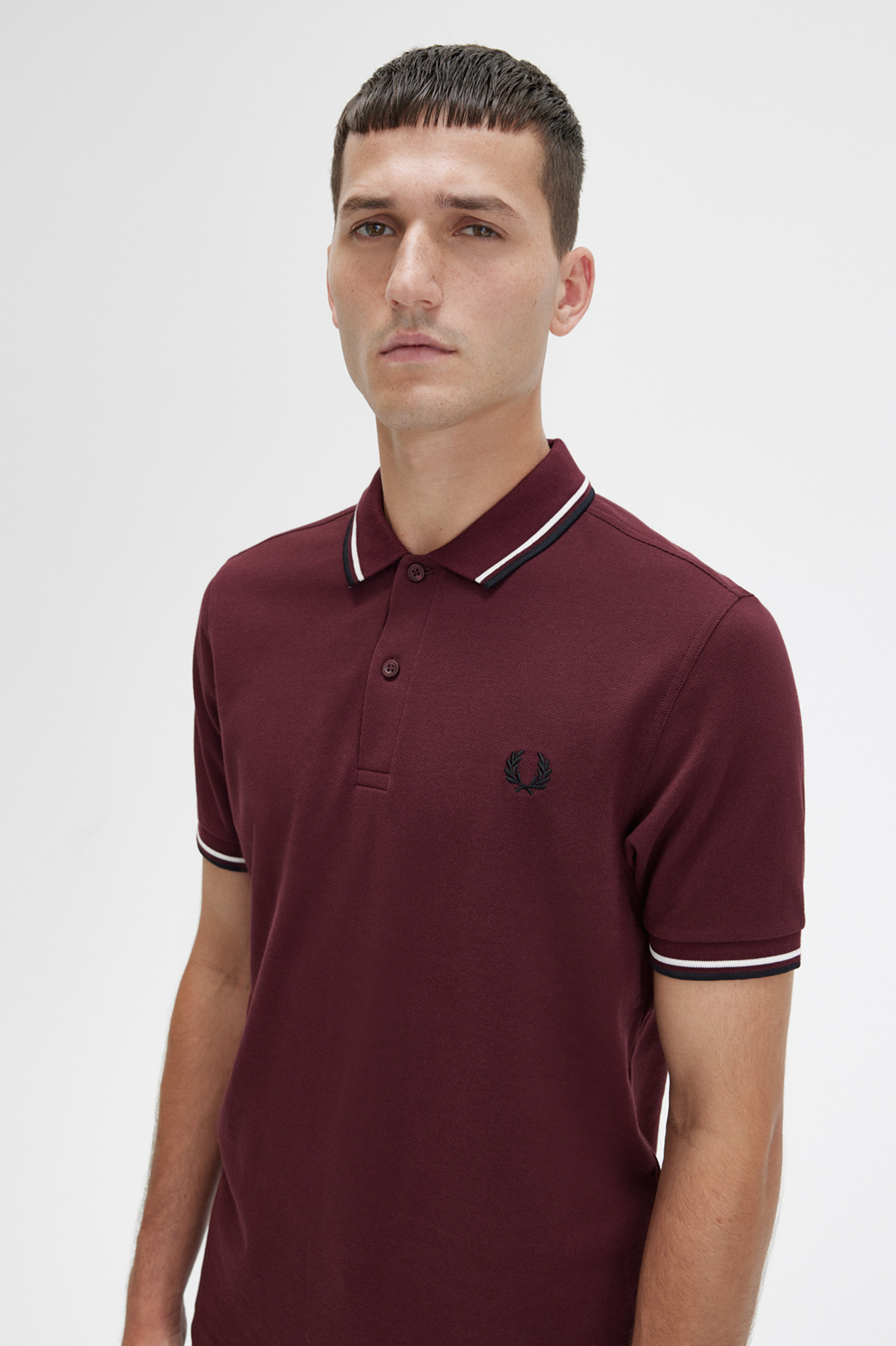 Fred Perry Twin Tipped Poloshirt M3600 Oxblood/Ecru/Black