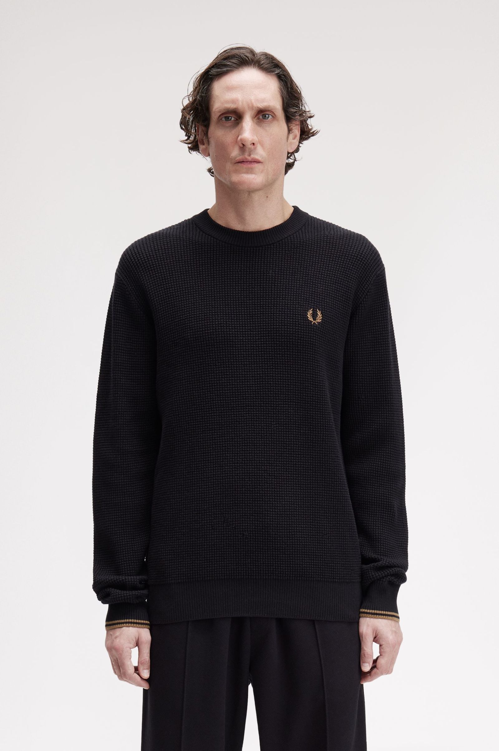 Fred Perry Waffle Stitch Jumper (Black)