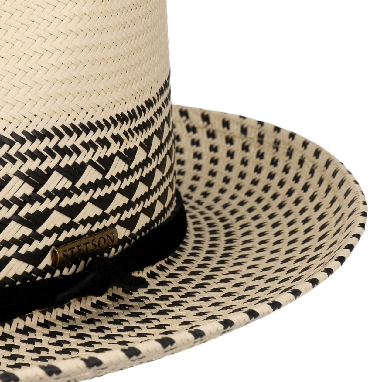Stetson Meola Twotone Fedora Straw Hat (Nature/Black)