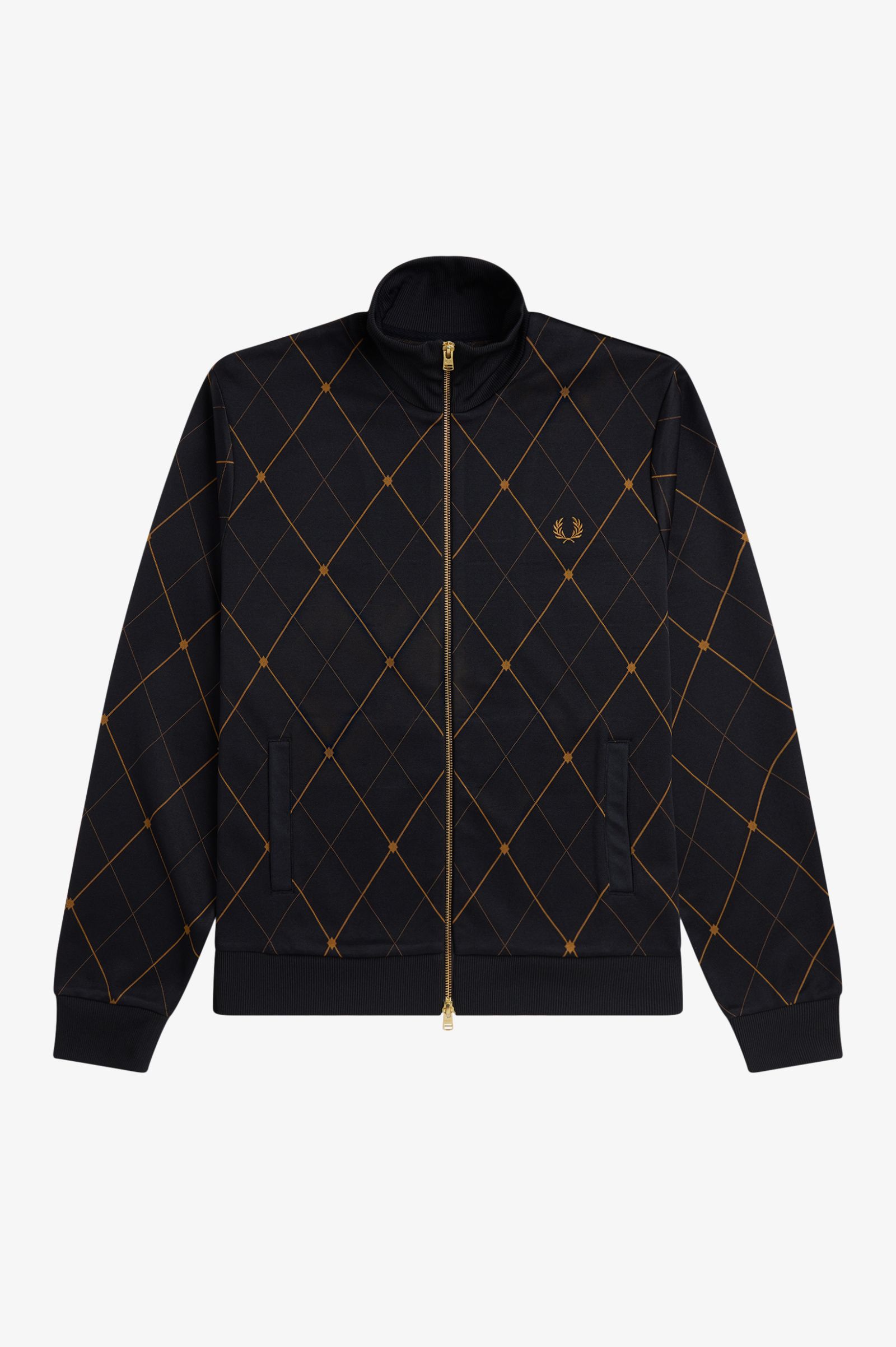 Fred Perry Argyle Track Jacket (Black)