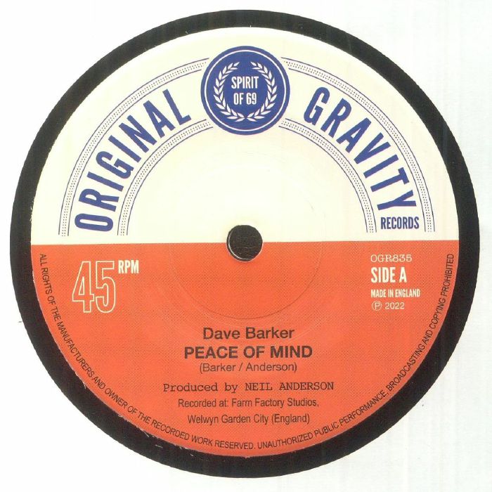Dave Barker, The Regulators – Peace Of Mind (7")