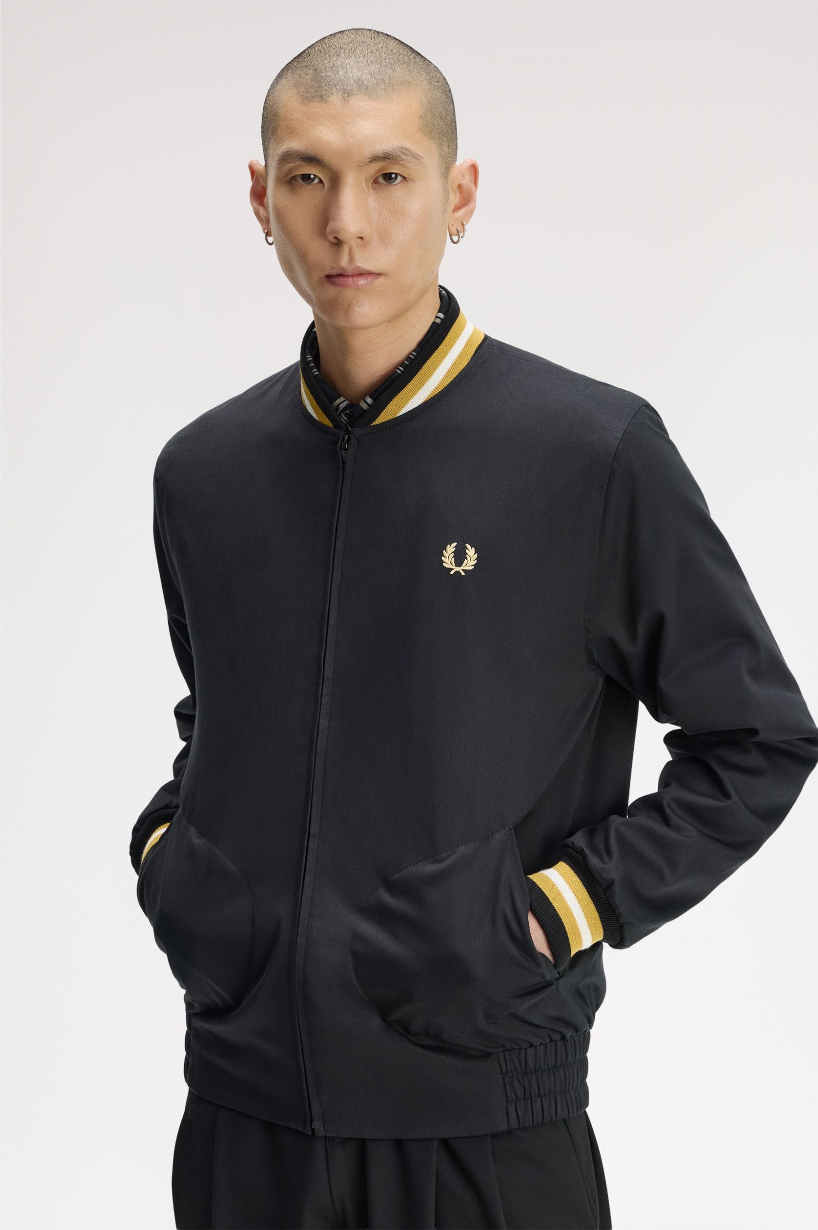 Fred Perry Twill Tennis Bomber Jacket (Black)