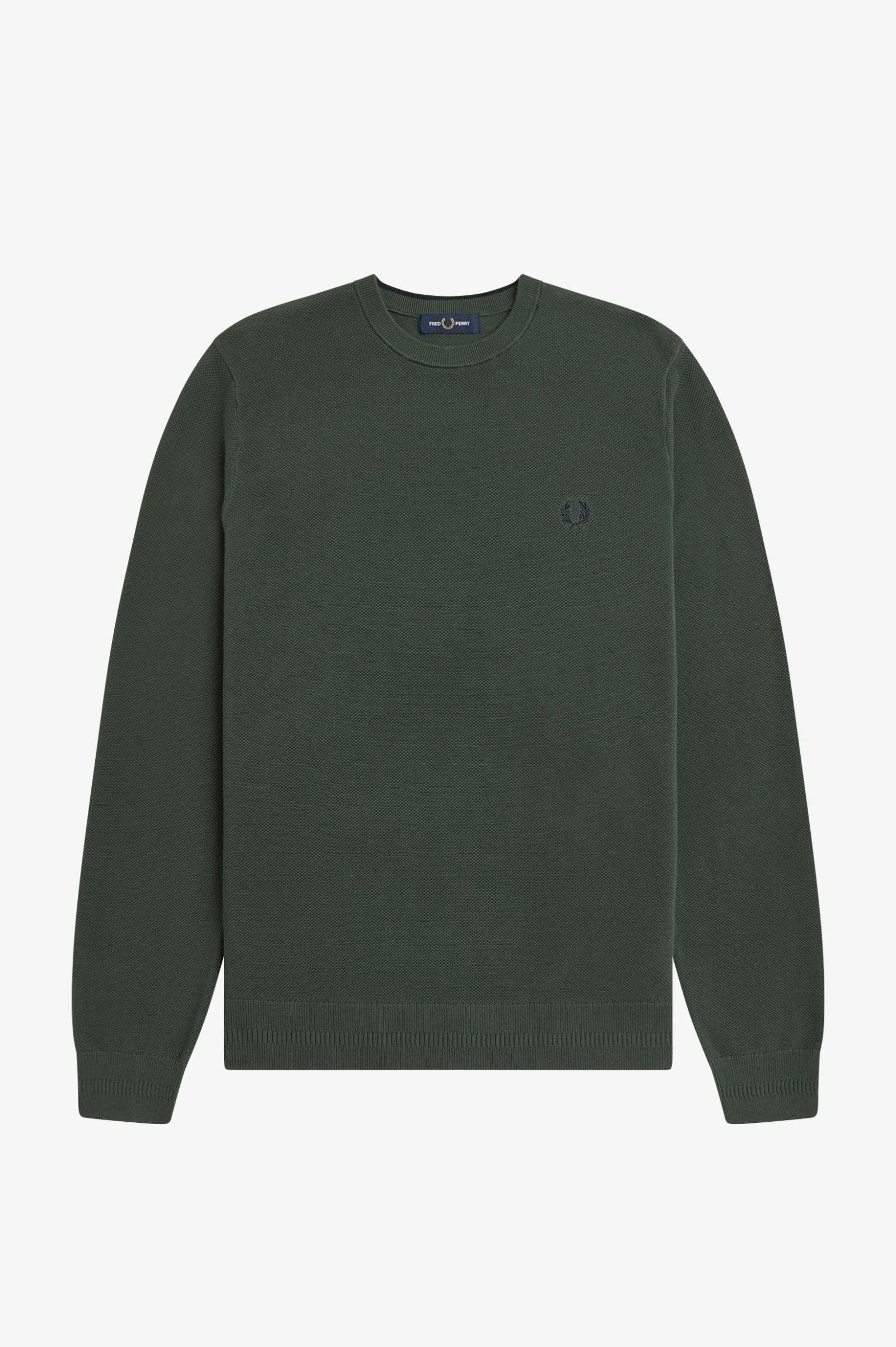 Fred Perry Pique Stitch Jumper (Court Green)