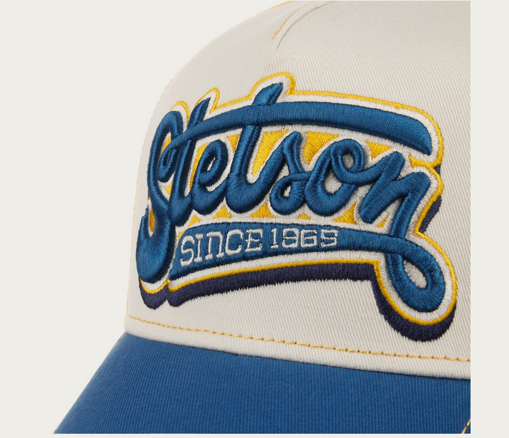 Stetson Lettering Trucker Cap in Blue-Yellow