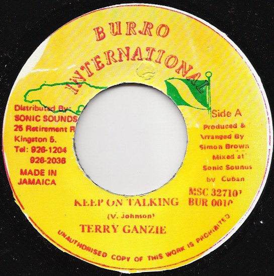 Terry Ganzie - Keep On Talking / Version (7")
