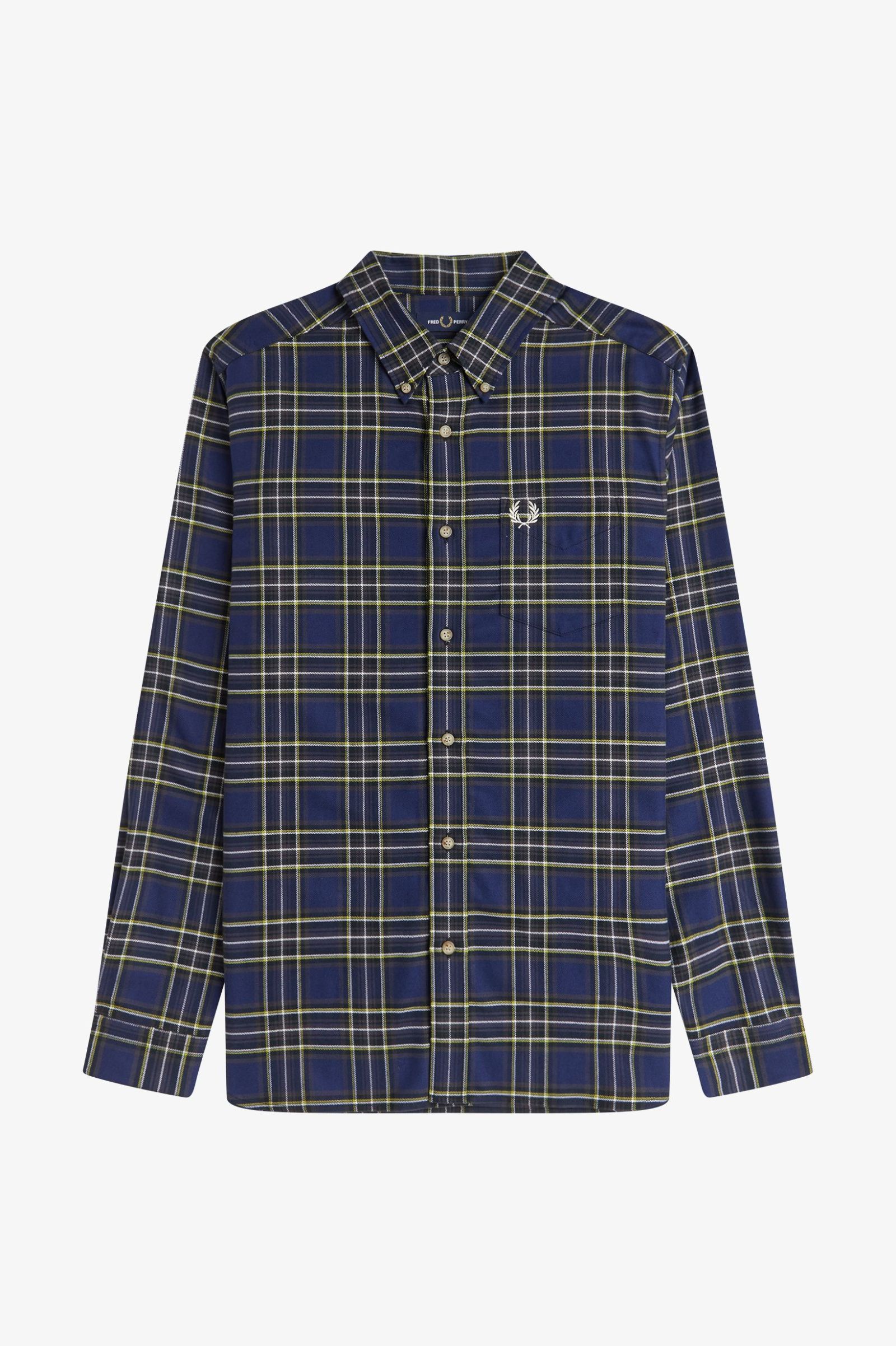 Fred Perry Brushed Twill Tartan Shirt (French Navy)